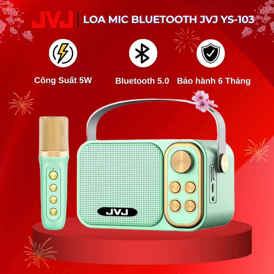 Ảnh Micro không dây Karaoke JVJ YS-91/ Ys-103 1 mic Bluetooth - Kết nối điện thoại,tivi - Bảo hành chính hãng 06 tháng 1