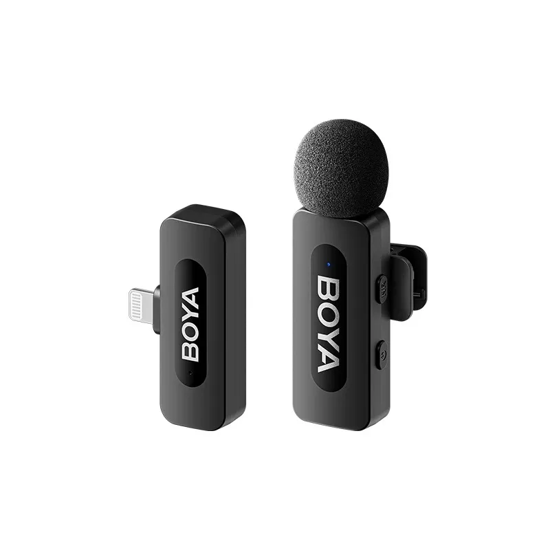Ảnh Micro Không Dây Thu Âm Cài Áo Boya V1 2.0 Lightning | Phạm Vi 100m | TX 9 Giờ | Kẹp Xoay 360 Độ (Đen) 1