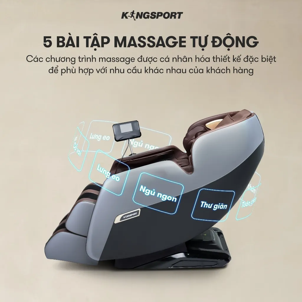 Ảnh Miễn phí lắp đặt | Ghế massage KINGSPORT G82 hệ thống nhiệt hồng ngoại, chế độ massage không trọng lực 4