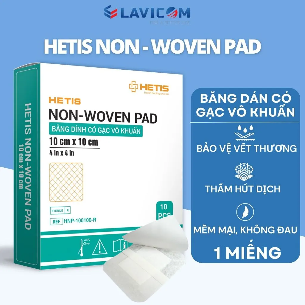 Ảnh Miếng dán Có Gạc HETIS Non-Woven Pab Hỗ Trợ Hút Dịch nhiều size (lẻ 1 miếng) 1