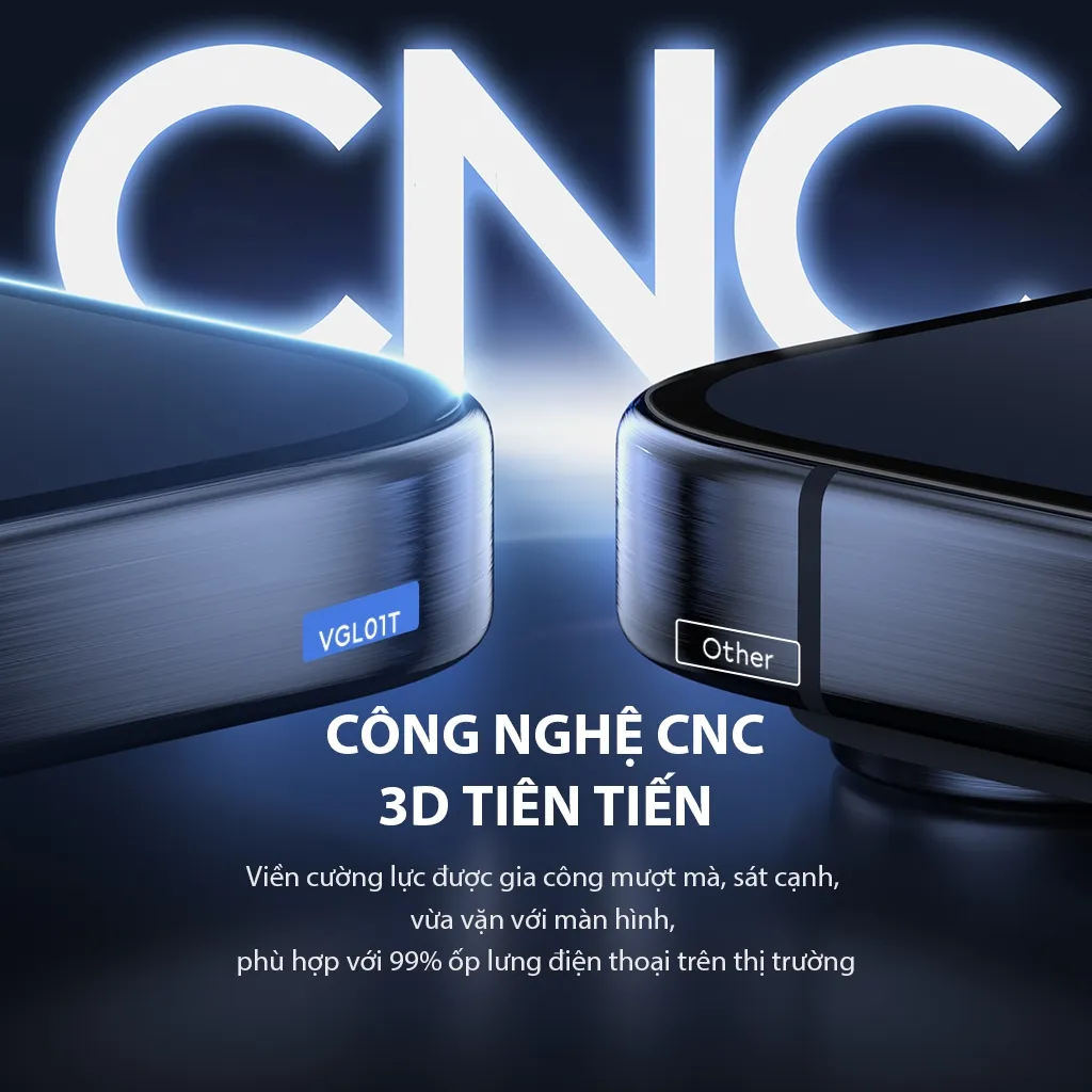 Ảnh Miếng dán cường lực trong suốt VGL01T/VGL04T VIVAN kèm khung tự dán cho điện thoại Táo 15 promax 2