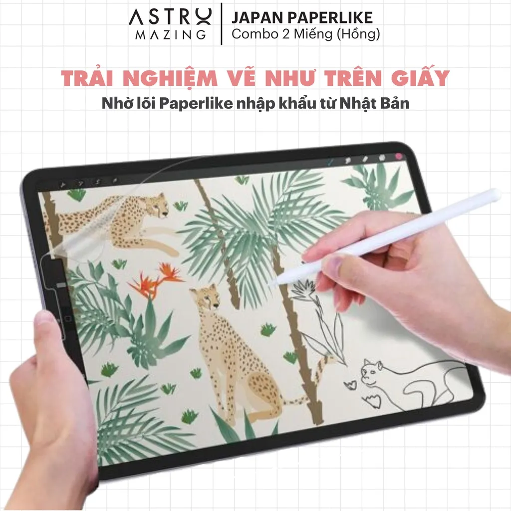 Ảnh Miếng dán màn hình Paperlike Nhật Bản Hồng cho iPad Pro 11 Air 4 5 Gen 7 8 9 4