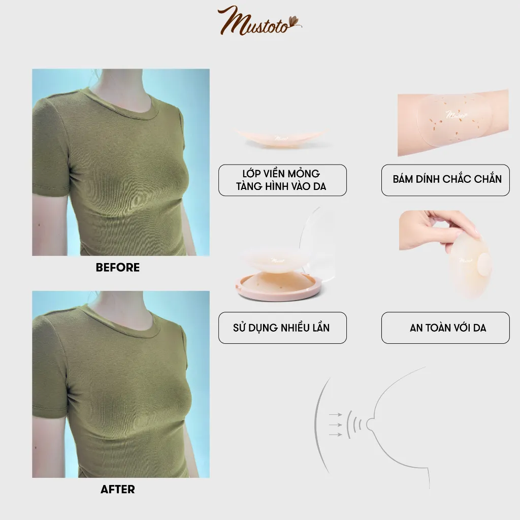 Ảnh Miếng Dán Ngực Mustoto Nhũ Hoa Đầu Ti Mỏng Màu Da Size 8cm (PK26) 4