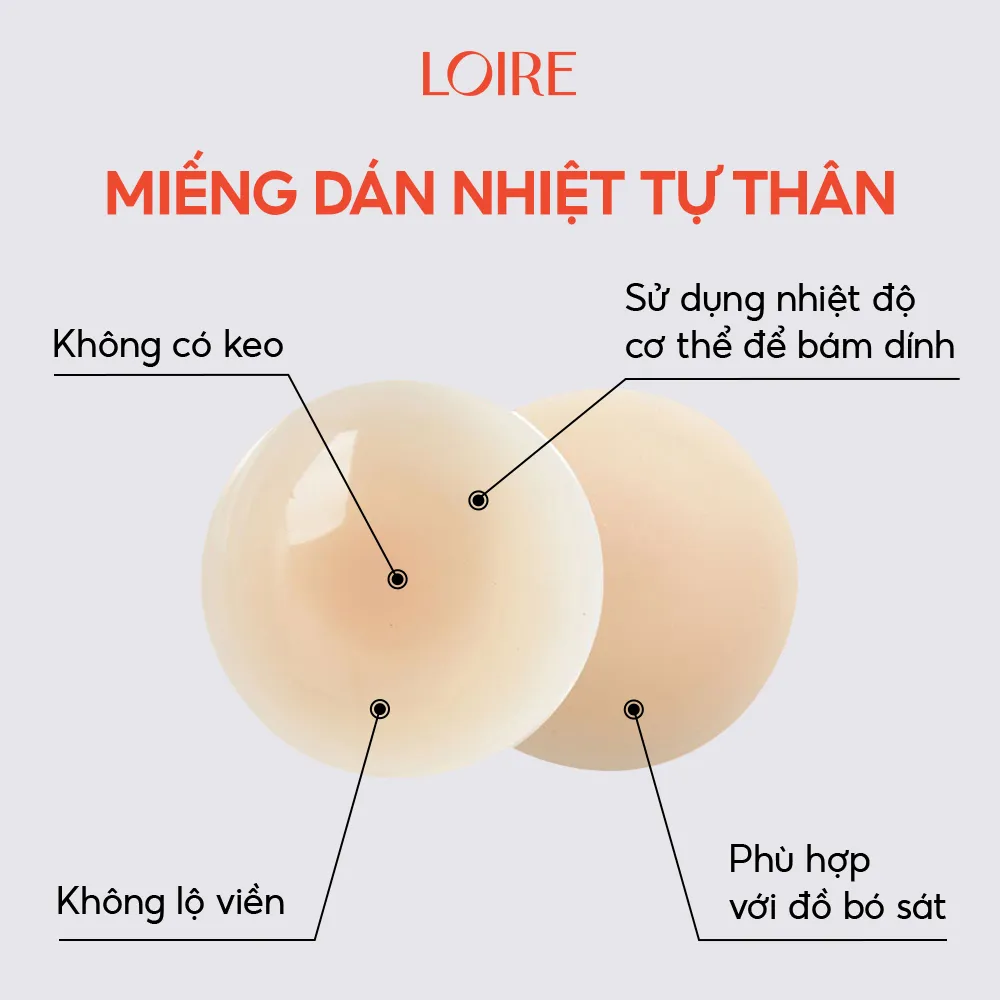 Ảnh Miếng Dán Ngực Tàng Hình Tự Dính Nhờ Nhiệt Độ Cơ Thể Loirechic MD26 1