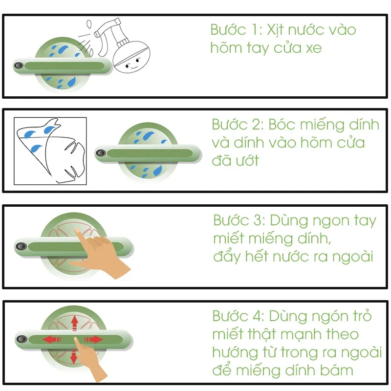 Ảnh Miếng dán tay nắm cửa ô tô dán chống xước hõm cửa tàng hình, phụ kiện oto Tâm Luân 4
