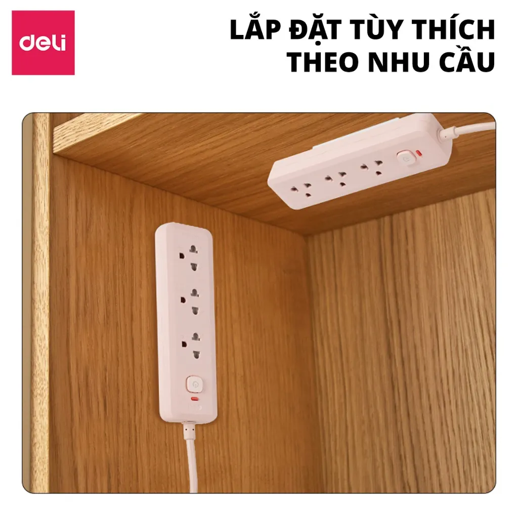 Ảnh Miếng Dán Tường Treo Ổ Điện Siêu Chắc Deli, Dán Ổ Điện Trang Trí Đa Năng Giúp Tiết Kiệm Không Gian 2