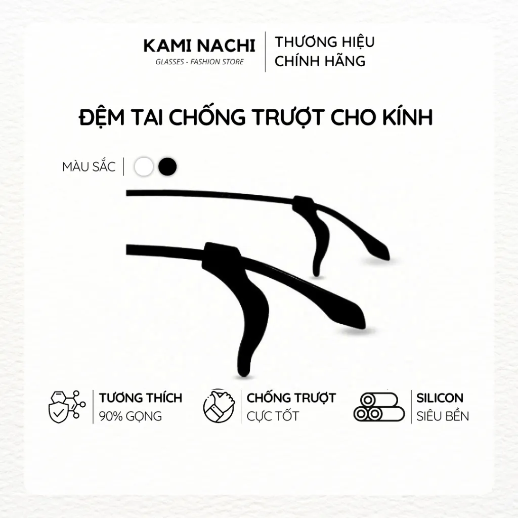 Ảnh Miếng đệm làm êm tai cho kính bằng silicon siêu bền hình móc câu chống trượt KAMI NACHI 1