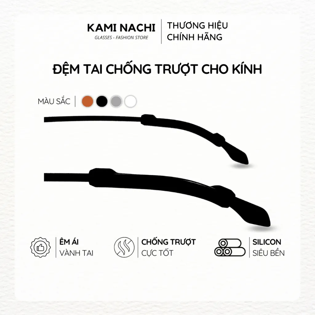 Ảnh Miếng đệm làm êm tai cho kính bằng silicon siêu bền hình con sâu chống trượt KAMI NACHI 1