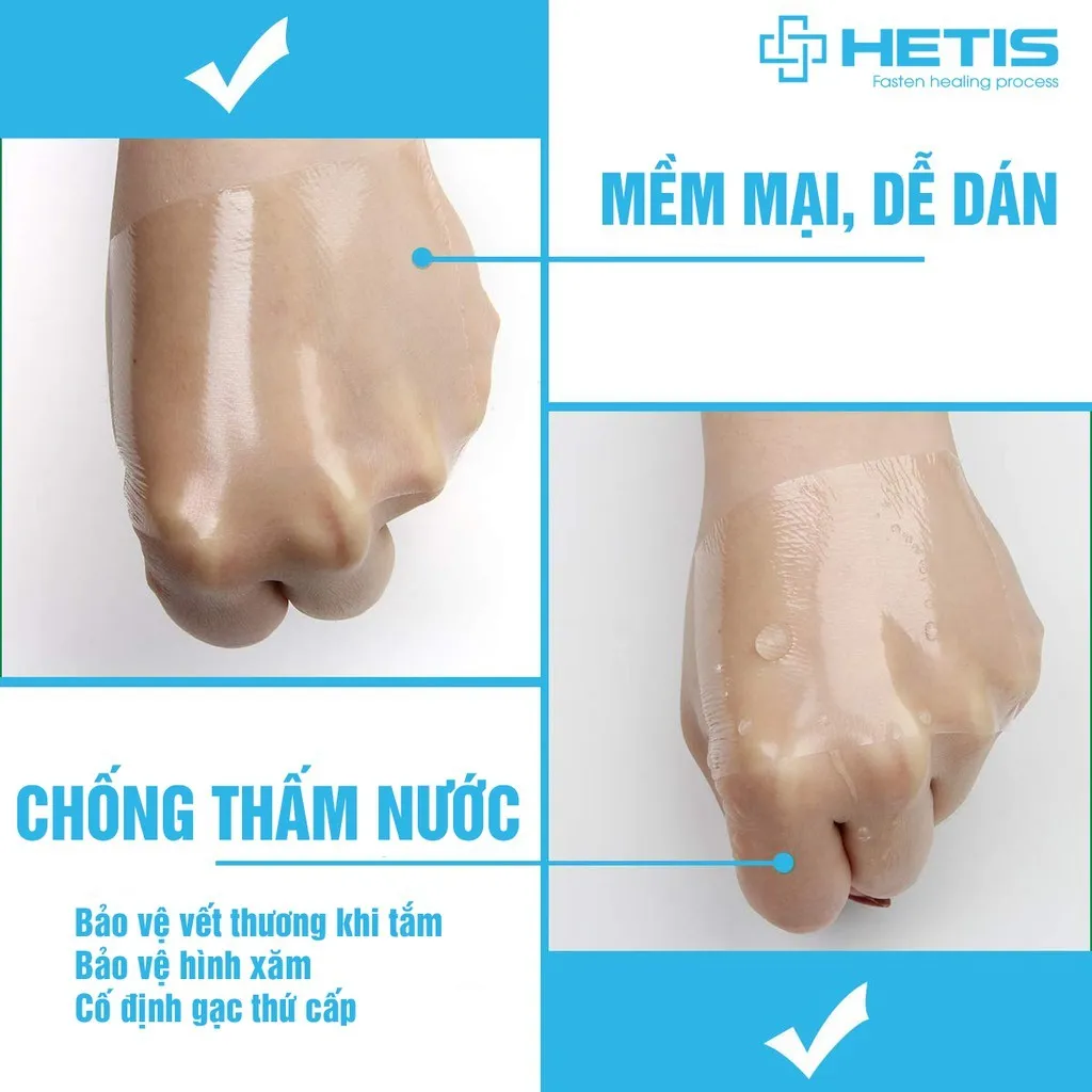 Ảnh Miếng gạc ALFASET HETIS Film dán cố định vết thương, gạc vô trùng bảo vệ hình xăm trong suốt chống thấm nước khi tắm 4