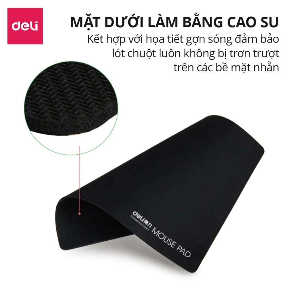Ảnh Miếng Lót Chuột DELI Bàn Di Chuột Không Viền, Vải Jiaji Di Chuột Êm Ái Chống Thấm Nước Đàn Hồi Tốt 2