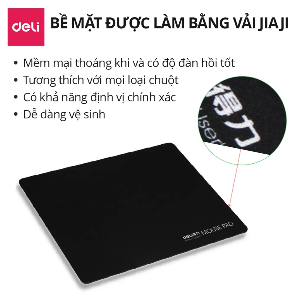 Ảnh Miếng Lót Chuột DELI Bàn Di Chuột Không Viền, Vải Jiaji Di Chuột Êm Ái Chống Thấm Nước Đàn Hồi Tốt 3