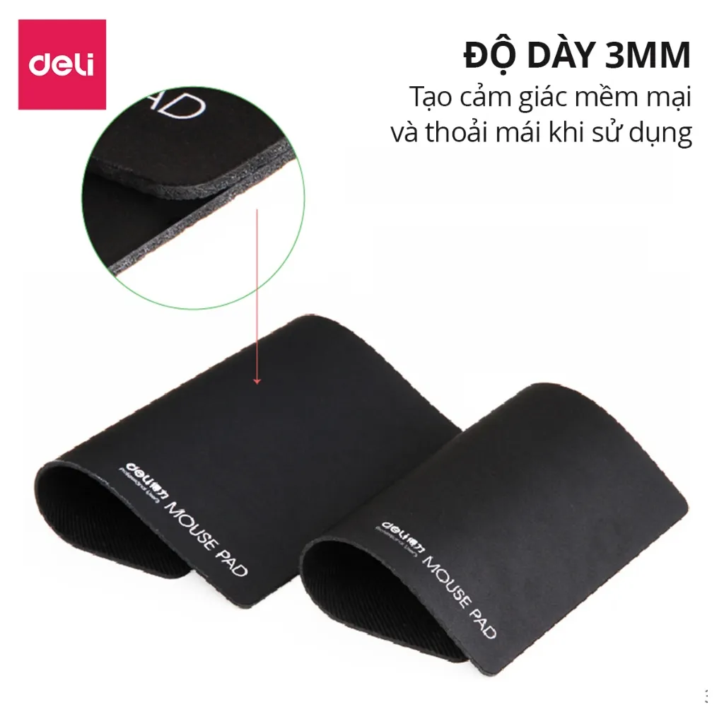 Ảnh Miếng Lót Chuột DELI Bàn Di Chuột Không Viền, Vải Jiaji Di Chuột Êm Ái Chống Thấm Nước Đàn Hồi Tốt 4