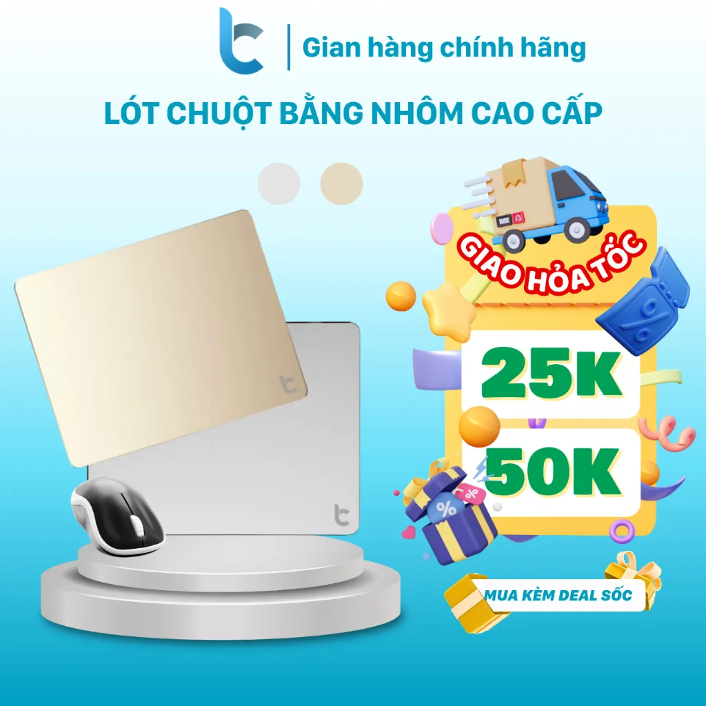 Ảnh Miếng Lót Chuột Nhôm Lucas (Mouse pad) Aluminum 22x18cm 1