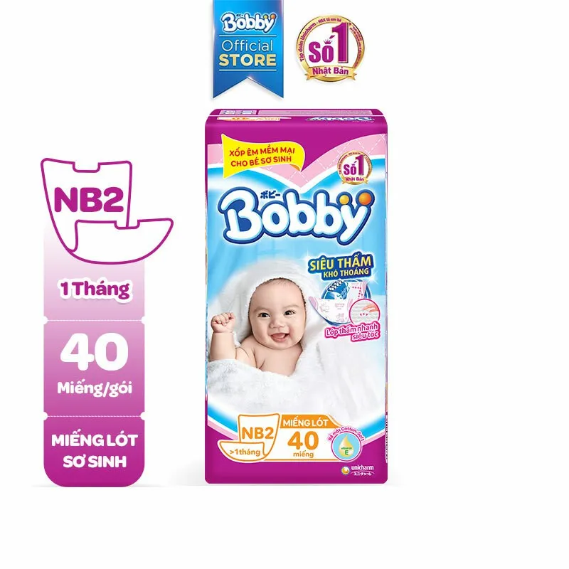 Ảnh Miếng lót sơ sinh Bobby Newborn 2-40 miếng 1