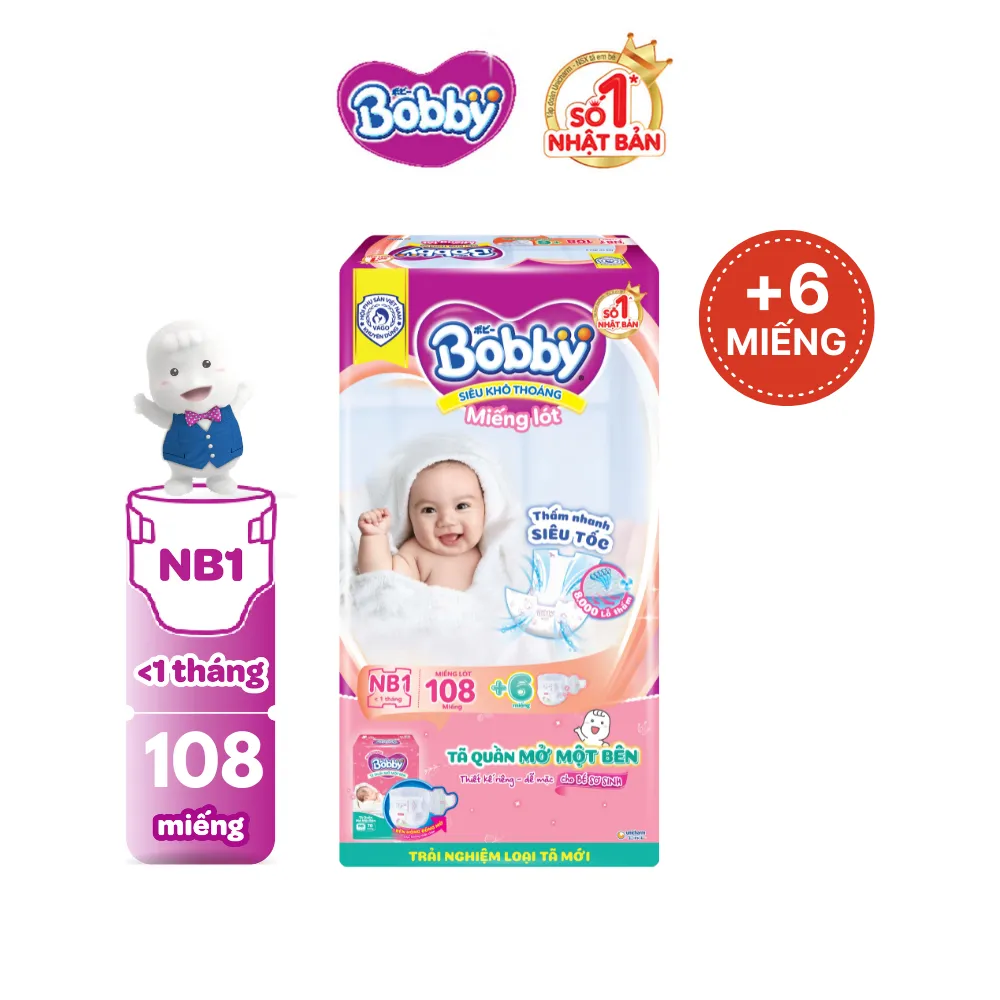 Ảnh Miếng lót sơ sinh Bobby Newborn 1-108 miếng 1