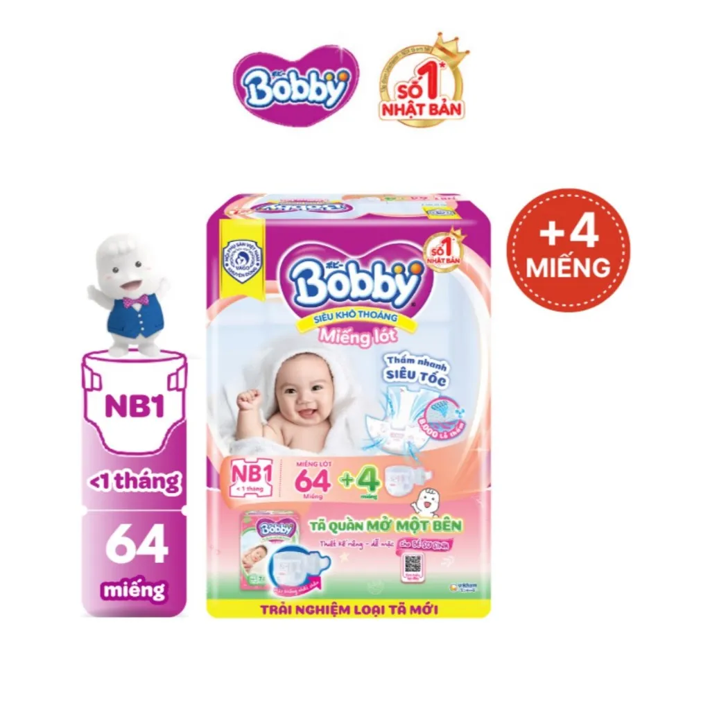 Ảnh Miếng lót sơ sinh Bobby Newborn 1-64 miếng 3