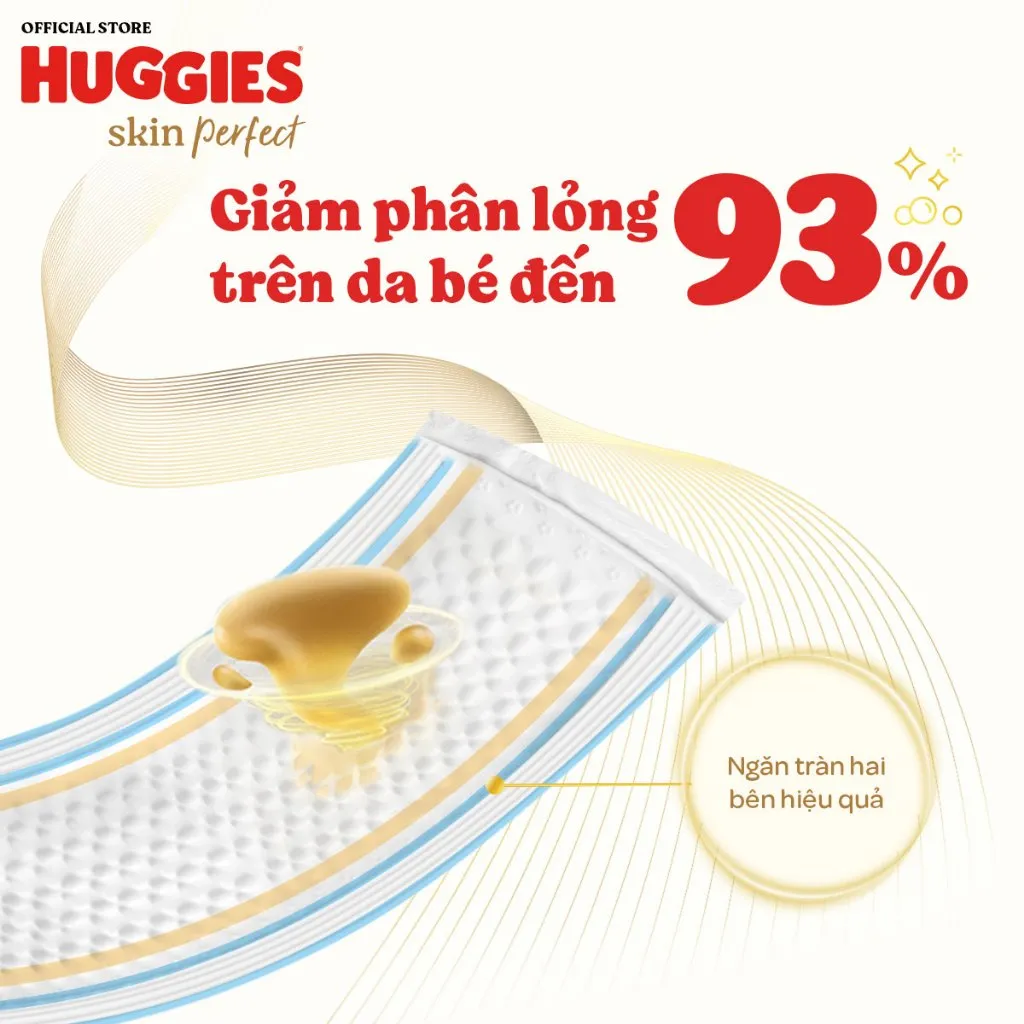Ảnh Miếng lót sơ sinh Huggies Skin Perfect NB1 64+4 miếng với 2 vùng thấm giảm kích ứng da 4
