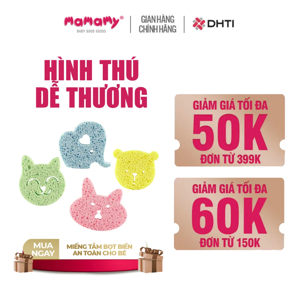 Ảnh Miếng tắm bọt biển Cellulose tự nhiên Mamamy, tẩy da chết, an toàn cho trẻ sơ sinh tới 6 tháng 1