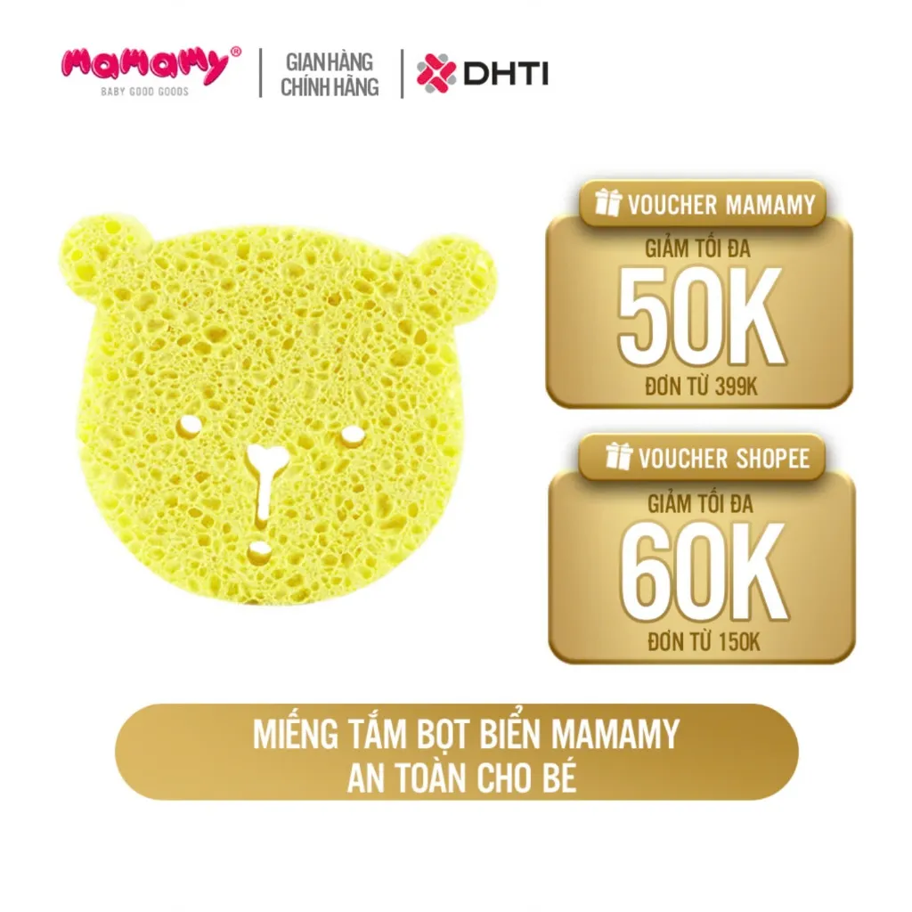 Ảnh Miếng tắm bọt biển Cellulose tự nhiên Mamamy, tẩy da chết, an toàn cho trẻ sơ sinh tới 6 tháng 2