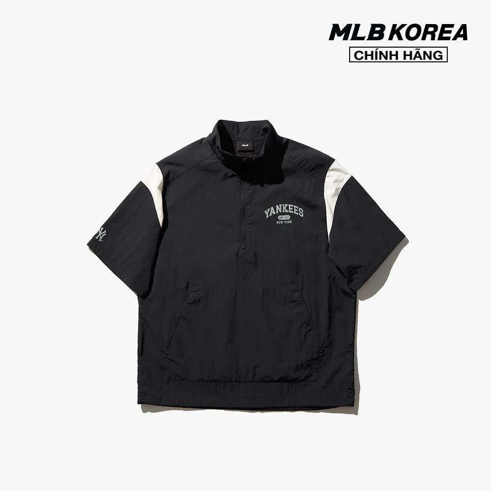 Ảnh MLB - Áo khoác thể thao unisex tay ngắn Sporty Varsity Shoulder Color 3AWJV0843-50BKS 1