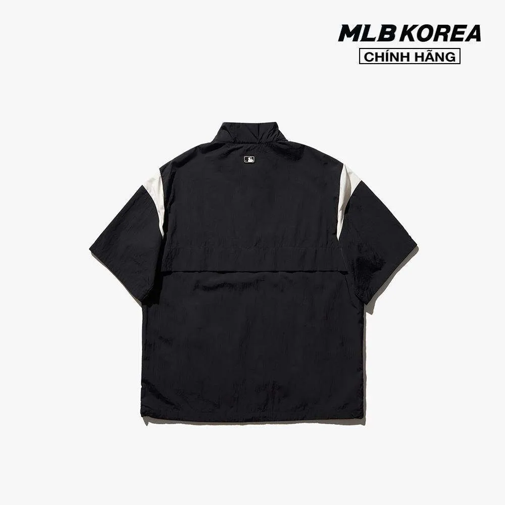 Ảnh MLB - Áo khoác thể thao unisex tay ngắn Sporty Varsity Shoulder Color 3AWJV0843-50BKS 2