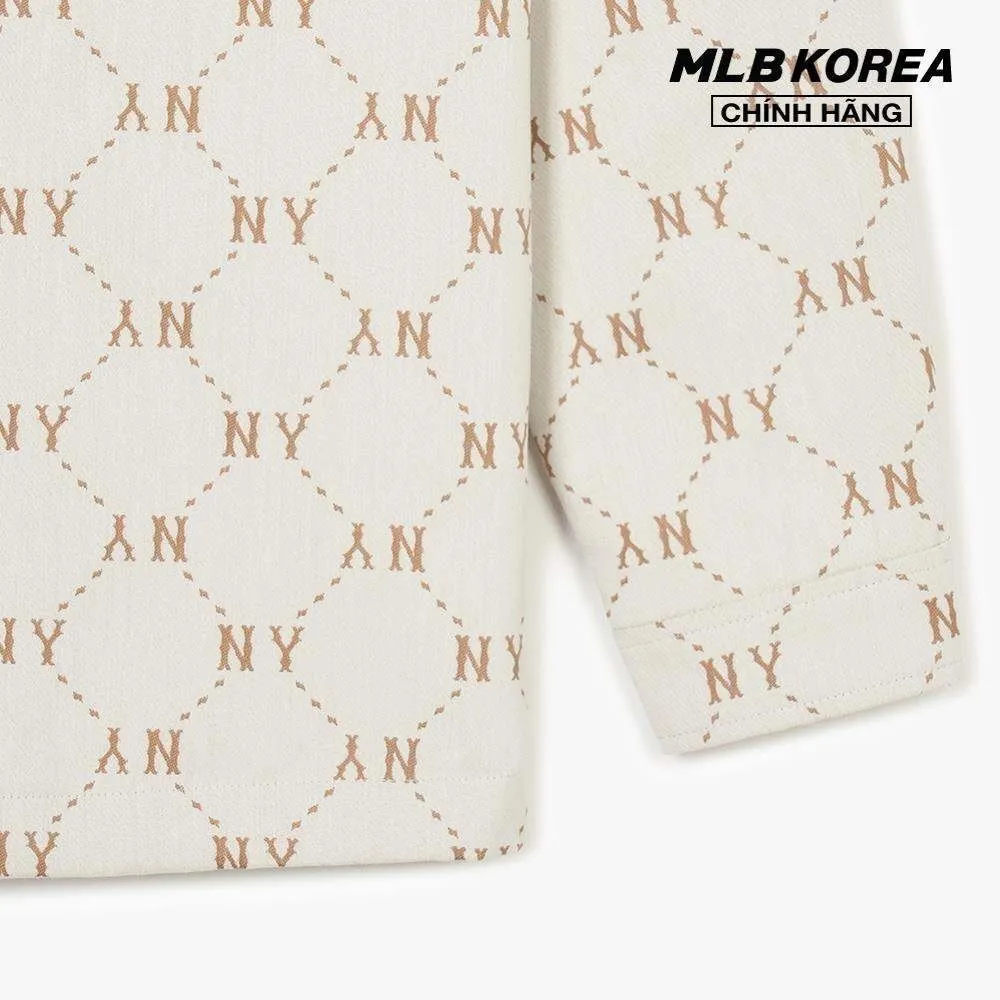 Ảnh MLB - Áo sơ mi unisex cổ bẻ tay dài Monogram Jacquard 3AWSM0441-50CRS 4