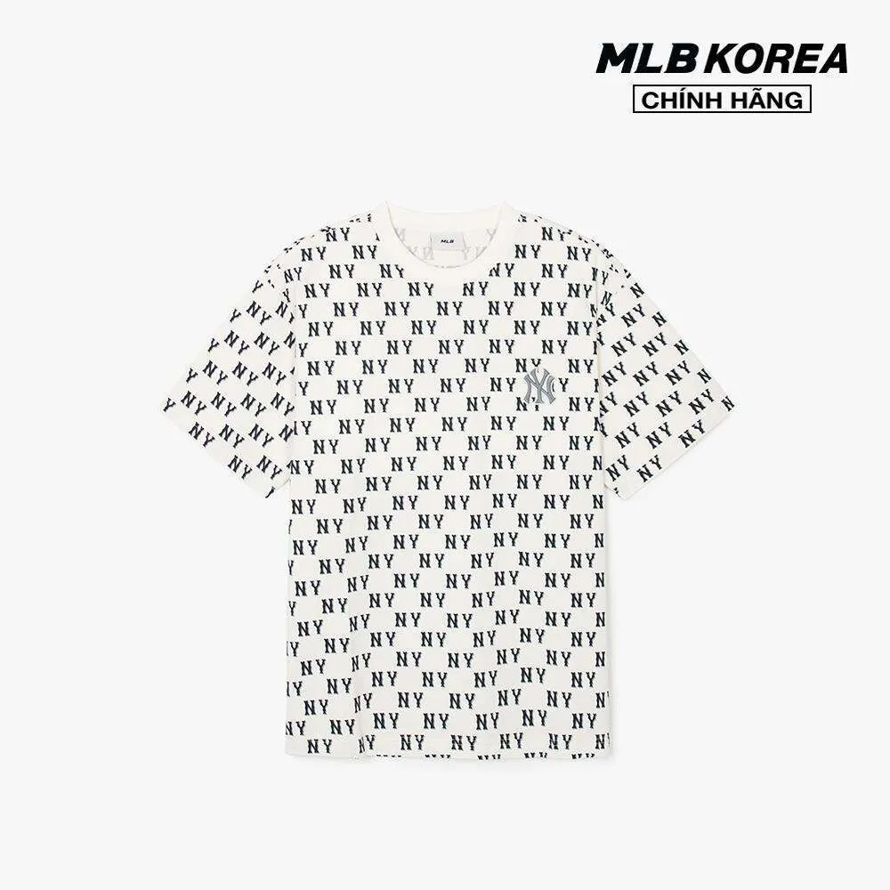 Ảnh MLB - Áo thun unisex cổ tròn tay ngắn Classic Monogram Plate Pattern 3ATSM0843-50CRS 1