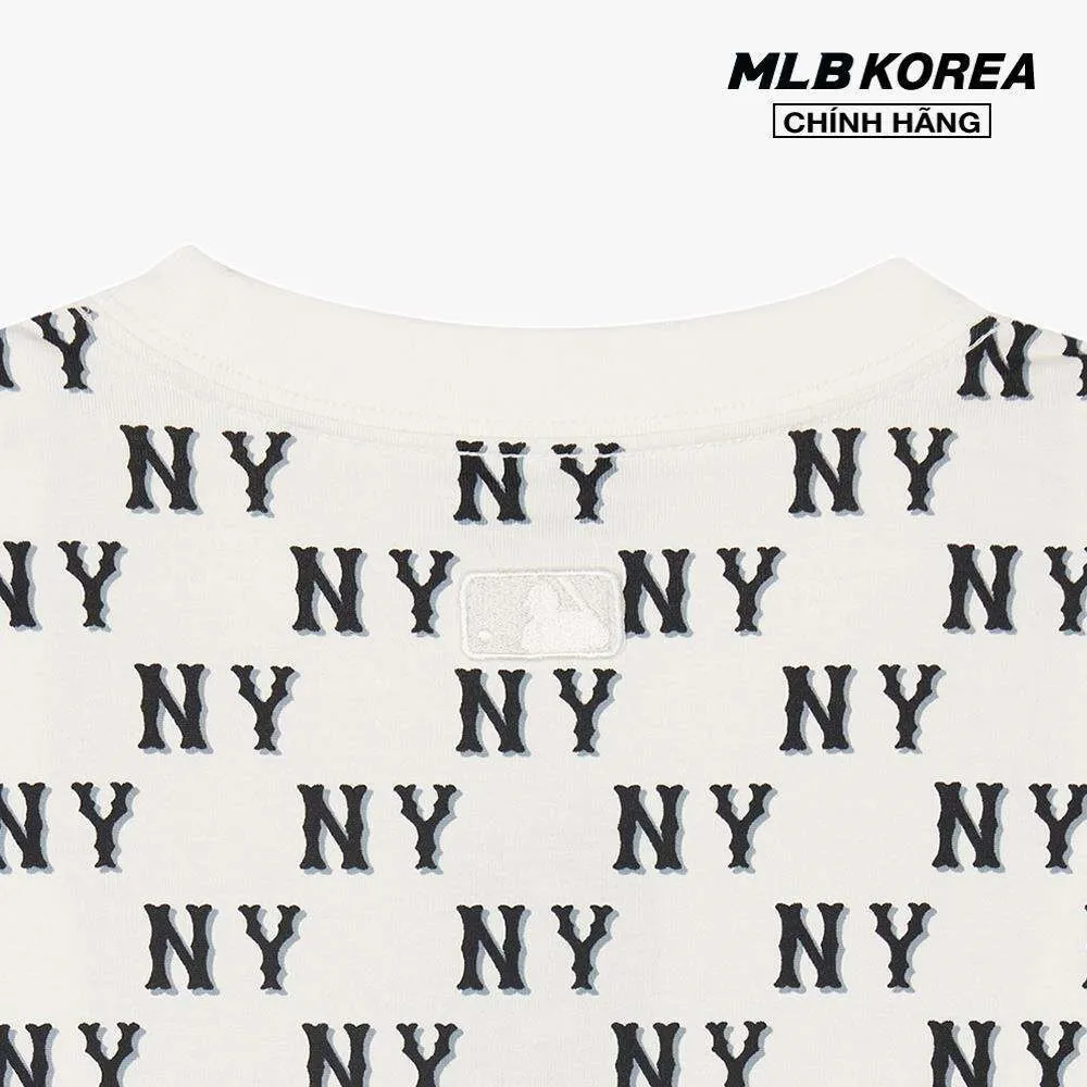 Ảnh MLB - Áo thun unisex cổ tròn tay ngắn Classic Monogram Plate Pattern 3ATSM0843-50CRS 4