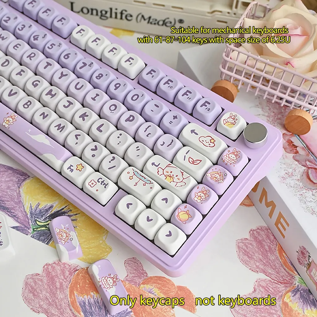 Ảnh Moa Profile Theme Keycaps PBT DIY Custom for130 / 132 / 141 / 142 Bàn phím chơi game cơ học Keycap 4