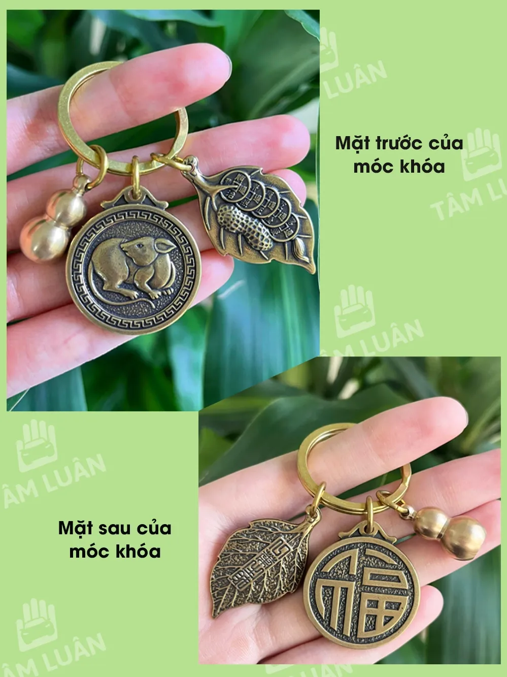 Ảnh Móc khóa 12 con giáp, đồng thau, hồ lô, đồng xu, móc chìa khóa ô tô, xe máy - Tâm Luân phụ kiện ô tô 2