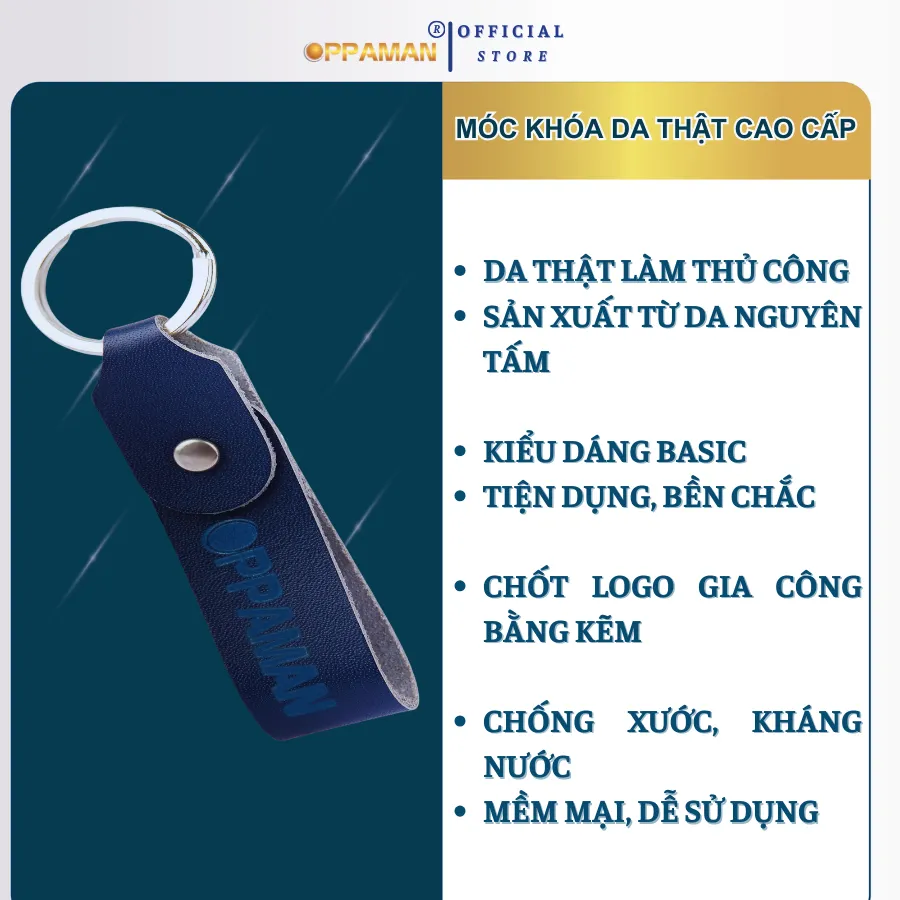 Ảnh Móc khóa da bò móc chìa khóa da thật móc khóa không rỉ sét móc khóa chất xịn cao cấp OMK1 OPPAMAN 1