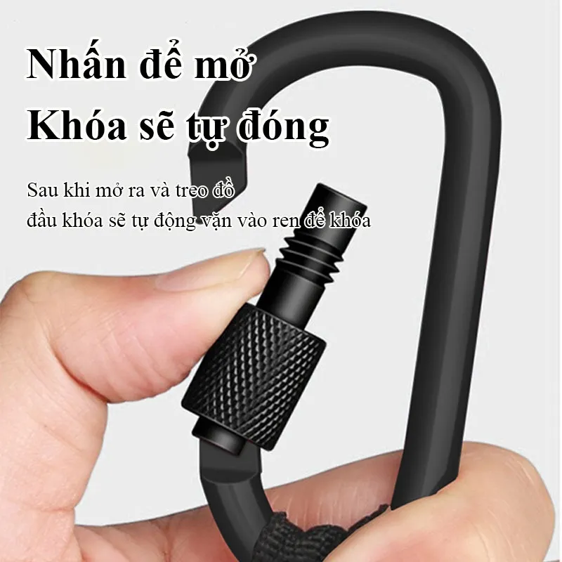 Ảnh Móc khóa nhôm xe máy MYT Móc khóa chữ D chịu lực mạnh treo đồ xe máy xe đạp cắm trại siêu chắc chắn tiện dụng 4
