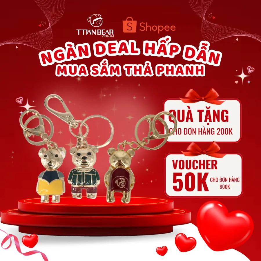 Ảnh Móc khóa TTWN BEAR chính hãng - JF4846 chất liệu cao cấp, đẹp và bền bỉ 1
