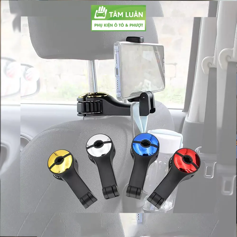 Ảnh Móc treo đồ ô tô kiêm giá đỡ điện thoại gắn lưng ghế xe hơi - phụ kiện ô tô Tâm Luân 1