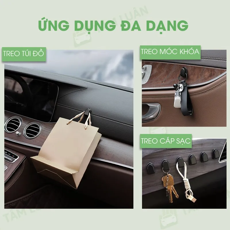 Ảnh Móc treo đồ ô tô, xe hơi Tâm Luân dính chắc, phụ kiện ô tô nhỏ gọn tiện lợi 3