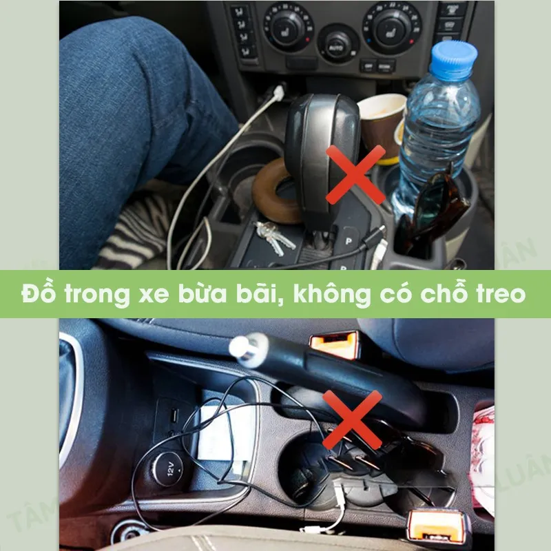 Ảnh Móc treo đồ ô tô, xe hơi Tâm Luân dính chắc, phụ kiện ô tô nhỏ gọn tiện lợi 4