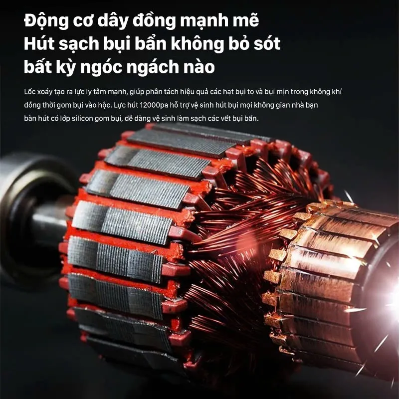 Ảnh 【Model 2023】 Máy hút bụi cầm tay DEERMA DX118C kèm 3 đầu hút công suất 600W lực hút mạnh mẽ 15Kpa 3