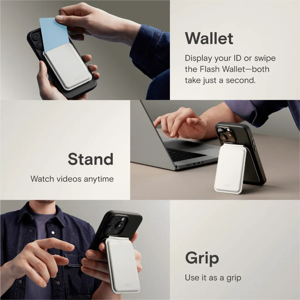 Ảnh MOFT Flash Phone Stand Wallet Ví đựng thẻ kiêm giá đỡ  gắn lưng điện thoại thích hợp cho Iphone 15 14 13 13 Pro13 Pro Max 12 Pro 12Pro Max 3