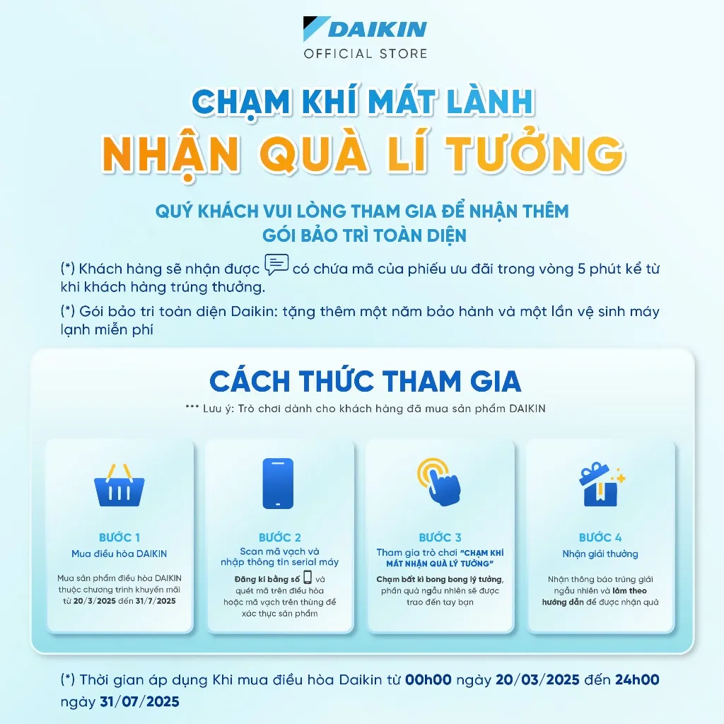 Ảnh MỚI 2025 - Máy Lạnh Daikin Inverter 1 chiều FTKB25ZMV 1HP 9000BTU 1