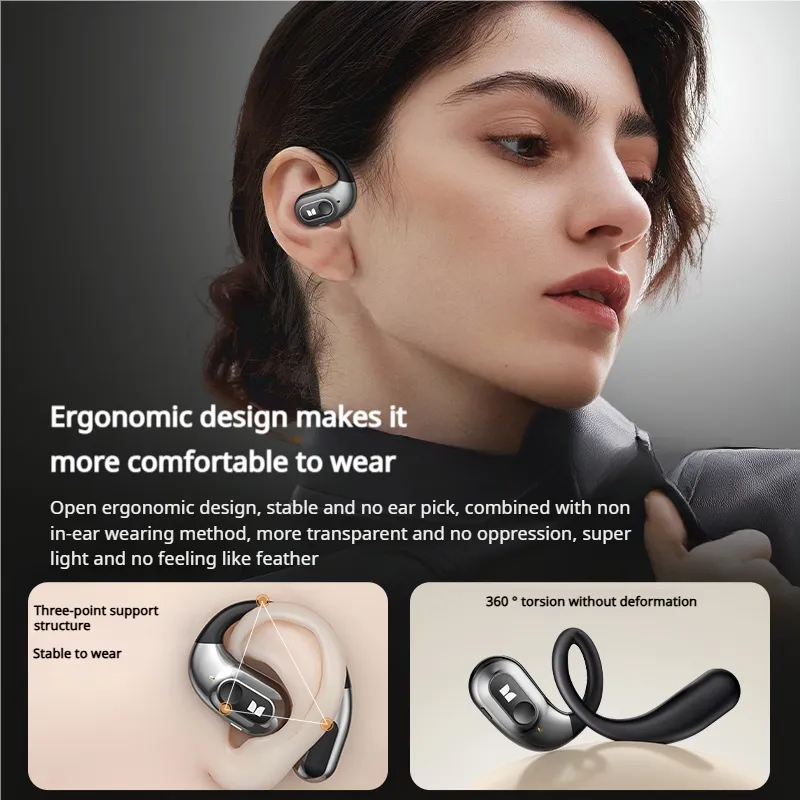 Ảnh Monster Open Ear AC330 Tai nghe mở tai Bluetooth 5.4 Tai nghe không dây IPX5 Tai nghe thể thao chống nước có Mic Earbud OWS 2