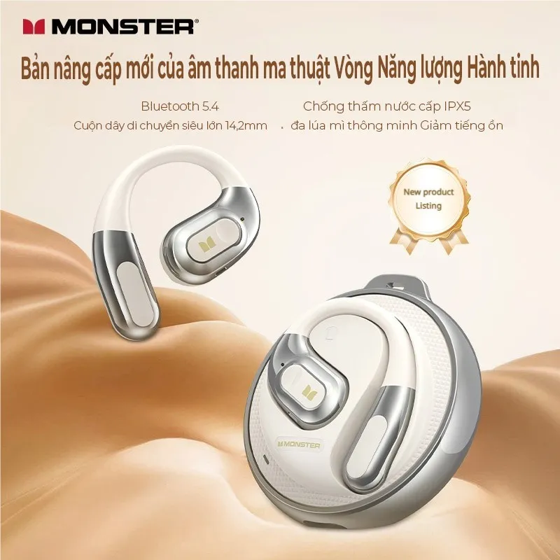 Ảnh Monster Open Ear AC330 Tai nghe mở tai Bluetooth 5.4 Tai nghe không dây IPX5 Tai nghe thể thao chống nước có Mic Earbud OWS 4