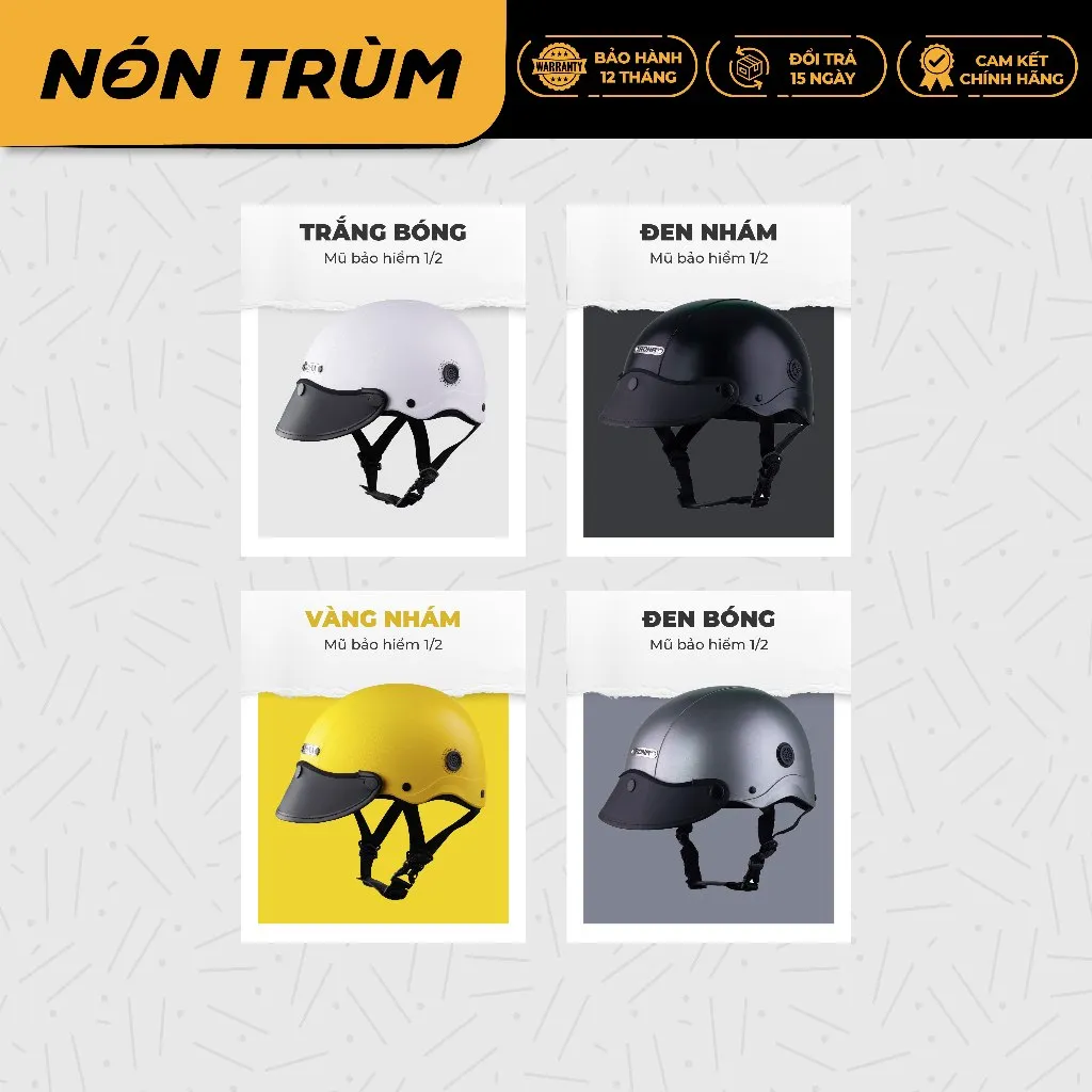 Ảnh Mũ bảo hiểm 1/2 Rona R5 freeship toàn quốc, bảo hành 12 tháng tại hệ thống Nón Trùm 2