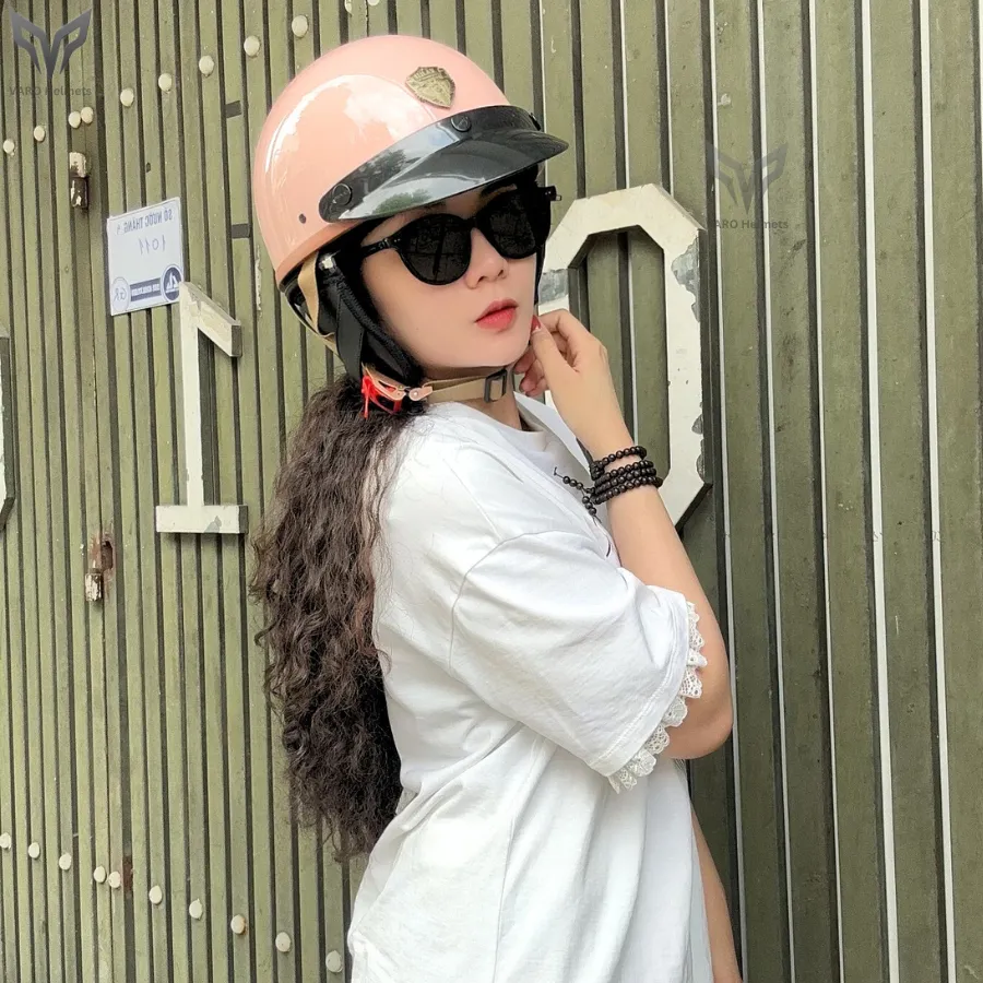 Ảnh Mũ Bảo Hiểm 1/2 VARO PUG Version Harley có ốp da - Chính Hãng- Nón Bảo Hiểm Nữa Đầu Varo Nhiều Màu 2