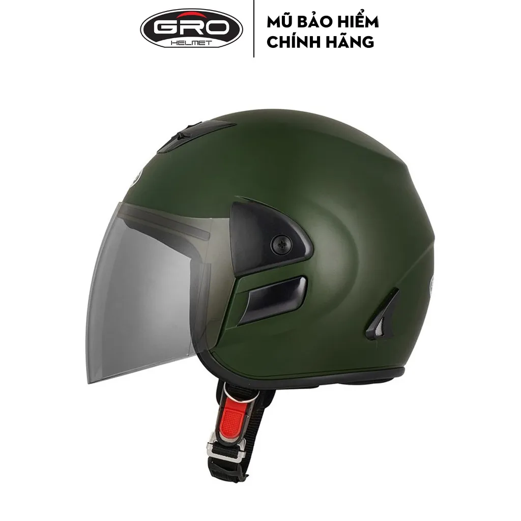 Ảnh Mũ bảo hiểm 3/4 có kính GRO HELMET V0 phong cách, màu sắc trẻ trung cho cả nam nữ, Freesize 55-59cm 4
