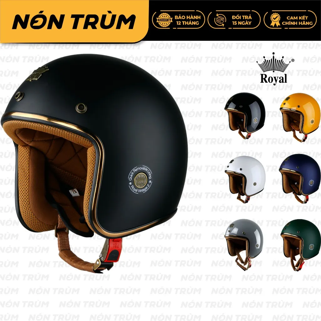 Ảnh Mũ bảo hiểm 3/4 Royal M20c chính hãng đi xe máy size m l xl cho nam và nữ bảo hành 12 tháng 1