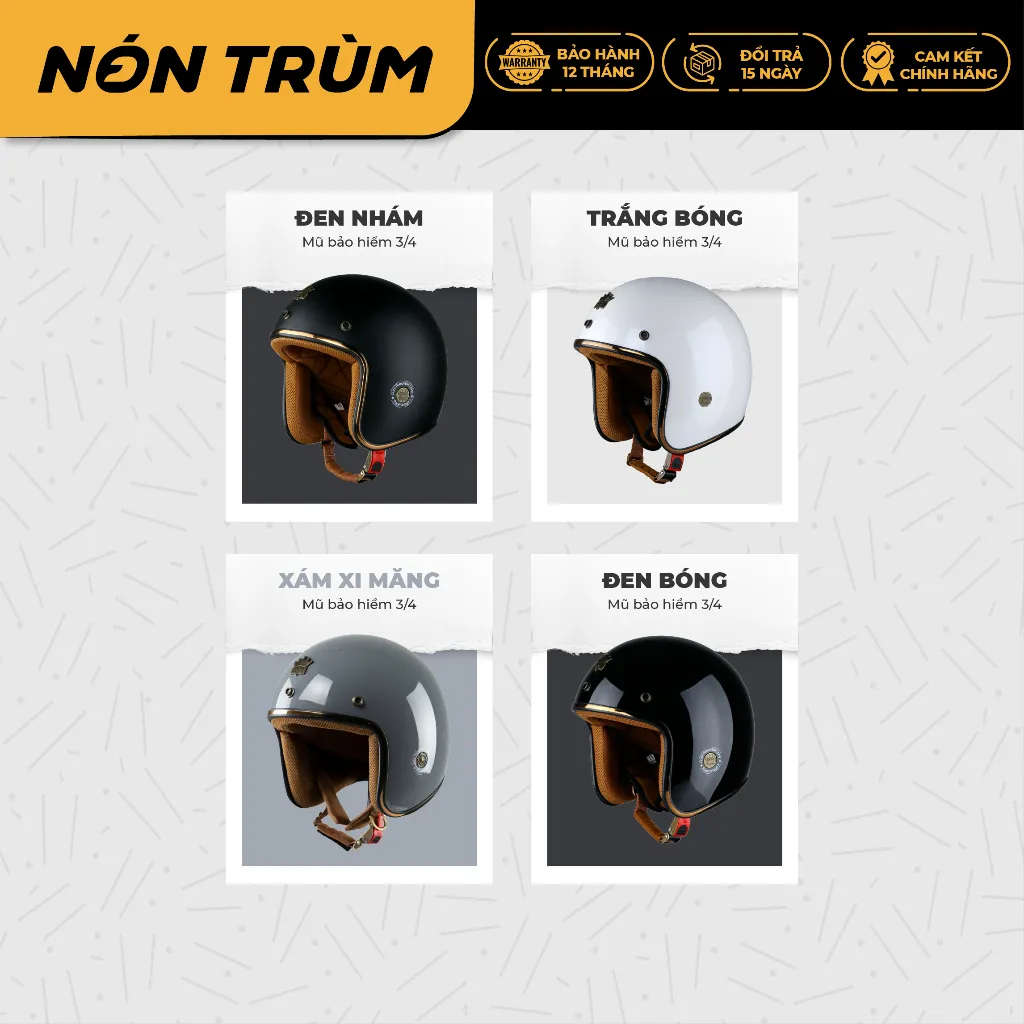 Ảnh Mũ bảo hiểm 3/4 Royal M20c chính hãng đi xe máy size m l xl cho nam và nữ bảo hành 12 tháng 2