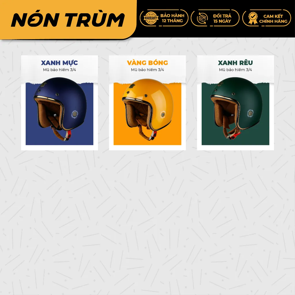 Ảnh Mũ bảo hiểm 3/4 Royal M20c chính hãng đi xe máy size m l xl cho nam và nữ bảo hành 12 tháng 3