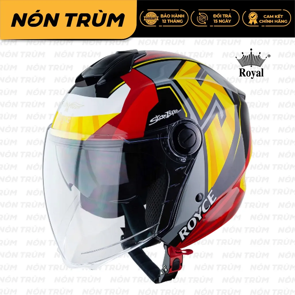 Ảnh Mũ bảo hiểm 3/4 Royce XH01 có 2 kính chính hãng bảo hành 12 tháng 2