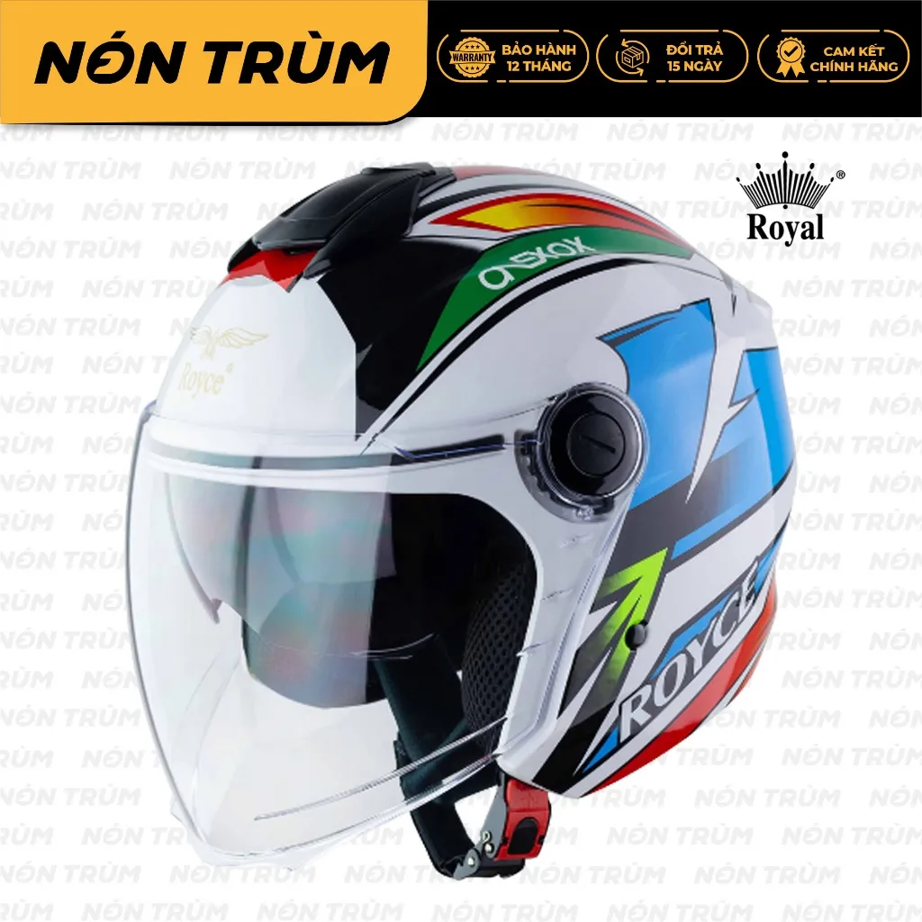 Ảnh Mũ bảo hiểm 3/4 Royce XH01 có 2 kính chính hãng bảo hành 12 tháng 3