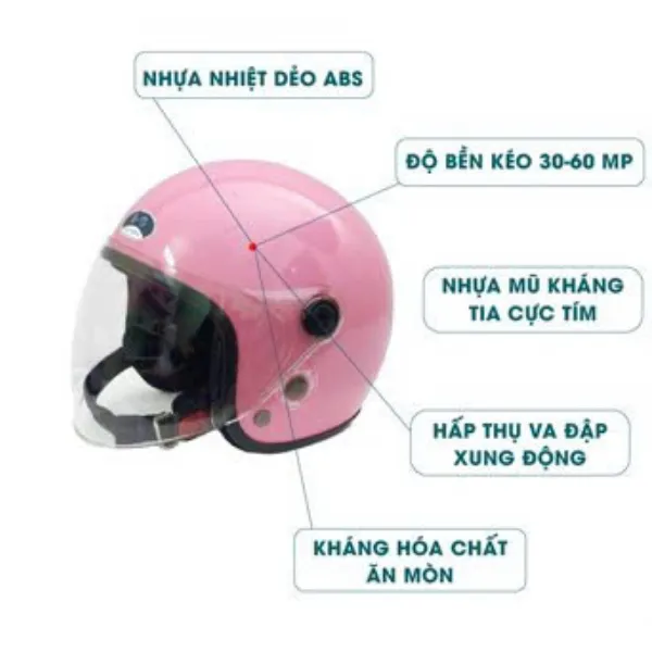 Ảnh Mũ bảo hiểm 3/4,nón bảo hiểm JA - VIVA ja08 có kính chắn gió siêu hot,giá rẻ nhiều màu chính hãng 4